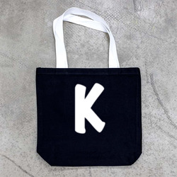 Artfia | Sell Custom Design Alphabet Letter Black Tote Bag
