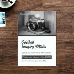 Artfia | Sell Custom Design Studio | camera|equipment|photographer|snapshot|paper|device|note|message|photographic equipment|business|technology|blank|television camera|board|empty|frame|projector|card|copy|space