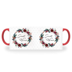 Artfia | Sell Custom Design Sweet Home | mug,flora,flower,quote,sweethome,christmas,nature,natural,green,red,white,design,designer,art,artwork,digitalart