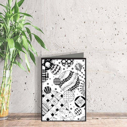 Artfia | Sell Custom Design Zentangle 3B | zentangle,christmascard,christmas,card,pattern,shape,round,white,black,drawing,design,deisgner,arrt,artwork,digitalart,gift