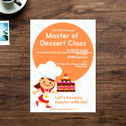 Artfia | Sell Custom Design Dessert Class Flyer | envelope|container|paper|card|board|note|message|blank|vintage|design|letter|retro|cards|texture|frame|pattern|old|insulating material|post|money