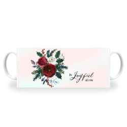 Artfia | Sell Custom Design Joyful | joyful,gift,christmas,mug,flower,flora,nature,natural,green,red,white,design,designer,art,artwork