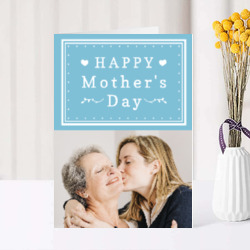 Artfia | Sell Custom Design Baby Blue Mother's Day Card | laptop|computer|people|home|person|adult|smiling|happy|smile|businesswoman|office|portrait|attractive|business|working|looking|indoors|technology|sitting|women