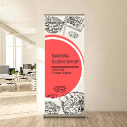 Artfia | Sell Custom Design Sakura Sushi | interior|flag|emblem|room|wall|home|empty|container|house|card|paper|door|design|architecture|money|floor|nobody|space|light|package