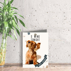 Artfia | Sell Custom Design Puppy Birthday Card | dog|hunting dog|spaniel|pet|canine|sporting dog|puppy|hound|breed|beagle|cute|friend|domestic|leash|welsh springer spaniel|brown|purebred|adorable|springer spaniel|restraint