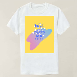 Artfia | Sell Custom Design happy new year | shirt|jersey|sleeve|garment|clothing|clothes|fashion|t shirt|adult|person|cotton|people|top|consumer goods|covering|wear|happy|blank|dress|smiling