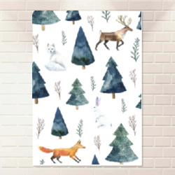 Artfia | Sell Custom Design Winter Forest | poster,winter,forest,white,green,natural,nature,tree,leaf,gift,christmas,design,designer,art,artwork,digitalart