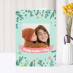 Artfia | Sell Custom Design Minty Garden Mother's Day Card | cartoon|cute|happy|exhibitor|mother|person|smile|pretty|people|child|smiling|happiness|cheerful|pink|cutout|clip art|attractive|portrait|kid|lady